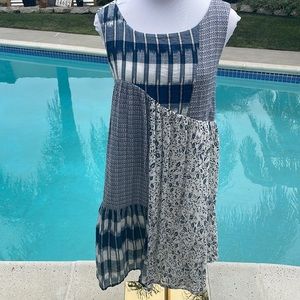 Holding Horses from Anthropologie Blue & White Patchwork Dress| Size XS